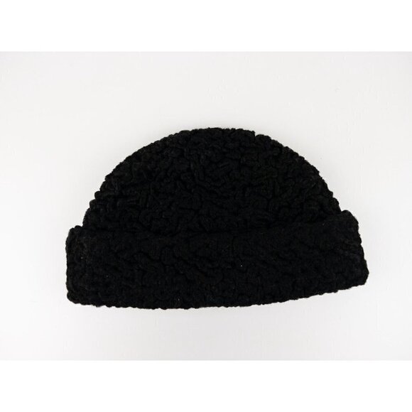 Adam Meldrum & Anderson Black Boiled Wool Hat with Ear Covers Size M Winter Cap main image 4
